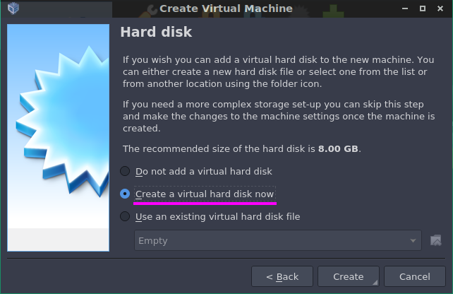 Kreiramo virtuelni hard disk